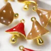 A creative design of a fashionable gift with a white heart-shaped tray decorated with red, brown and white mushroom pendants Application Scenario